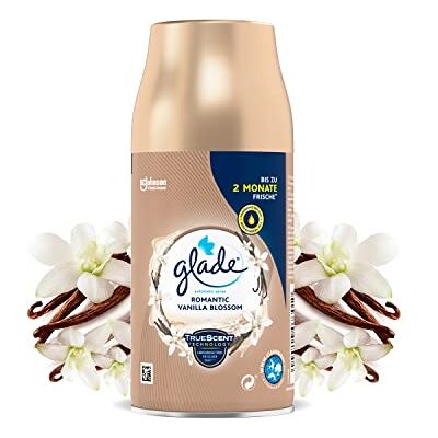 Glade Automatic Spray Lot de 4 recharges de parfum d'ambiance Romantic Vanilla Blossom (4 x 269 ml) Glade Automatic Spray Lot de 4 recharges de parfum d'ambiance Romantic Vanilla Blossom (4 x 269 ml)