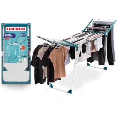 Leifheit Séchoir à linge Pegasus RockSolid, étendoir à linge stable Robuste avec des barres extra-épaisses, grande capacité de séchage de 21 mètres, tancarville pour intérieur et extérieur Leifheit Séchoir à linge Pegasus RockSolid, étendoir à linge stable Robuste avec des barres extra-épaisses, grande capacité de séchage de 21 mètres, tancarville pour intérieur et extérieur