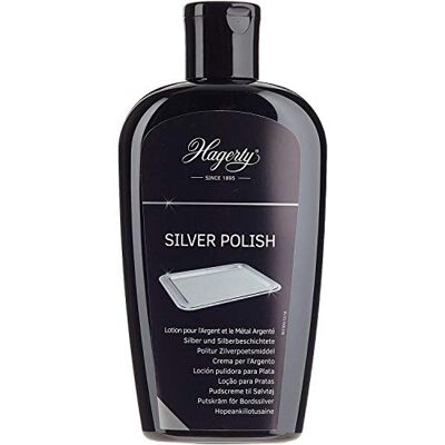 Hagerty Silver Polish Nettoyant efficace pour l'argent et le métal argenté I 250 ml I Produit à effet instantané pour les vases, cadres, accessoires, objets de décoration Hagerty Silver Polish Nettoyant efficace pour l'argent et le métal argenté I 250 ml I Produit à effet instantané pour les vases, cadres, accessoires, objets de décoration
