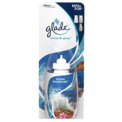 Glade Sense & Spray Lot de 8 recharges de désodorisant automatique activé par le mouvement et désodorisant pour la maison, Ocean Adventure (8 x 18 ml) Glade Sense & Spray Lot de 8 recharges de désodorisant automatique activé par le mouvement et désodorisant pour la maison, Ocean Adventure (8 x 18 ml)