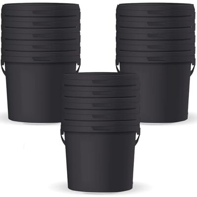 POSH Lot de 15 Seaux avec Couvercle 3 L, Noirs Qualité Alimentaire Anti-fuite, Inodore, Robuste et Hermétique, avec Anse POSH Lot de 15 Seaux avec Couvercle 3 L, Noirs Qualité Alimentaire Anti-fuite, Inodore, Robuste et Hermétique, avec Anse
