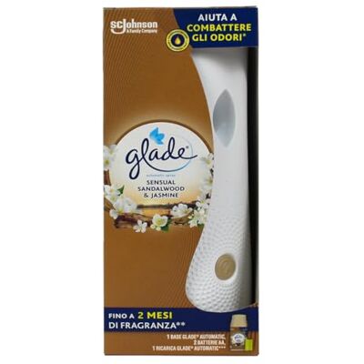 Glade Automatic Spray, Désodorisant pour ambiance, santal, base + recharge Glade Automatic Spray, Désodorisant pour ambiance, santal, base + recharge