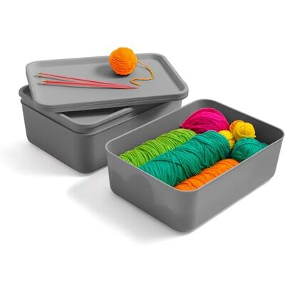 Iris Ohyama , Lot de 3 Boites de Rangement en Plastique avec Couvercle non Clipsable, Empilables, pour Cuisine, Salle de Bain, Chambre, Placard, Bureau, Organisation Solide & Durable, SNL-M Iris Ohyama , Lot de 3 Boites de Rangement en Plastique avec Couvercle non Clipsable, Empilables, pour Cuisine, Salle de Bain, Chambre, Placard, Bureau, Organisation Solide & Durable, SNL-M