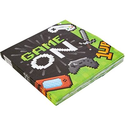 Creative Lot de 16 serviettes en papier Motif Game On Lunch Creative Lot de 16 serviettes en papier Motif Game On Lunch