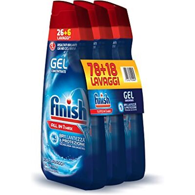 Finish All in 1 Max Powergel Lave-vaisselle, Regular, 650 ml x 3 Finish All in 1 Max Powergel Lave-vaisselle, Regular, 650 ml x 3