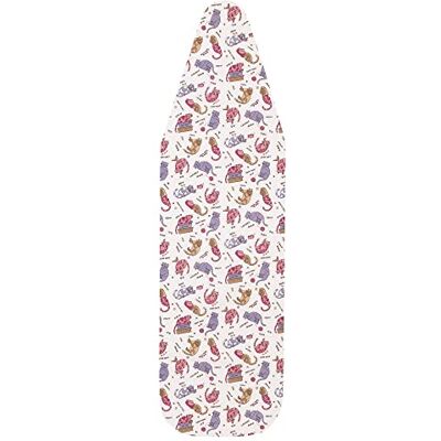 Household Essentials Housse et coussin de table à repasser de luxe, motif multicolore Kool Kats, coton Household Essentials Housse et coussin de table à repasser de luxe, motif multicolore Kool Kats, coton