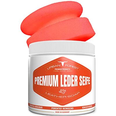 URBAN FOREST Savon pour cuir 500 ml avec éponge pour les mains Nettoyant pour cuir et entretien du cuir, savon de selle et nettoyant pour rembourrage pour le nettoyage du cuir URBAN FOREST Savon pour cuir 500 ml avec éponge pour les mains Nettoyant pour cuir et entretien du cuir, savon de selle et nettoyant pour rembourrage pour le nettoyage du cuir