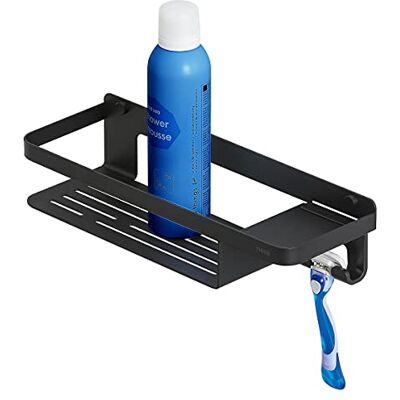 Tiger Caddy Panier de douche avec crochets en acier inoxydable avec crochet intégré pour serviette, éponge, rasoir ou raclette de douche Noir Tiger Caddy Panier de douche avec crochets en acier inoxydable avec crochet intégré pour serviette, éponge, rasoir ou raclette de douche Noir