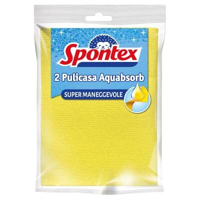 Spontex . Lot de 2 chiffons éponge avec filet de renfort Spontex . Lot de 2 chiffons éponge avec filet de renfort