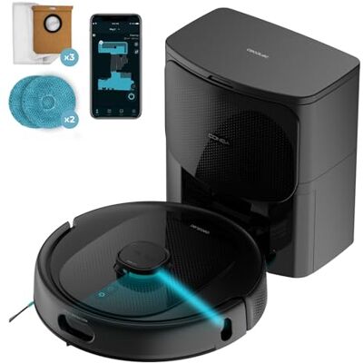 Cecotec Robot aspirateur et balai avec IA et base de vidange automatique Conga 9990 AI Spin Revolution Ultra Power Home Essential. 10 000 Pa, navigation intelligente, autonomie 240 min, brosse en Cecotec Robot aspirateur et balai avec IA et base de vidange automatique Conga 9990 AI Spin Revolution Ultra Power Home Essential. 10 000 Pa, navigation intelligente, autonomie 240 min, brosse en