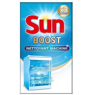 Sun Nettoyant Lave-Vaisselle Expert Boost, Nettoyant machine contre le Calcaire et les Dépôts de Graisse, 9 Doses (Lot de 3x3 Doses) Sun Nettoyant Lave-Vaisselle Expert Boost, Nettoyant machine contre le Calcaire et les Dépôts de Graisse, 9 Doses (Lot de 3x3 Doses)