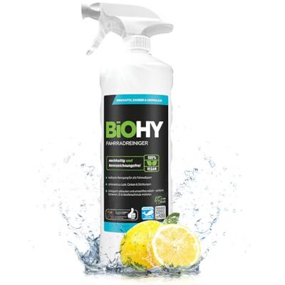 BIOHY Nettoyant pour vélo (1 l) + tête de pulvérisation Spray de nettoyage bio pour cadre, verre et surfaces lisses Mousse très efficace Biodégradable Idéal pour les vélos électriques et tous BIOHY Nettoyant pour vélo (1 l) + tête de pulvérisation Spray de nettoyage bio pour cadre, verre et surfaces lisses Mousse très efficace Biodégradable Idéal pour les vélos électriques et tous