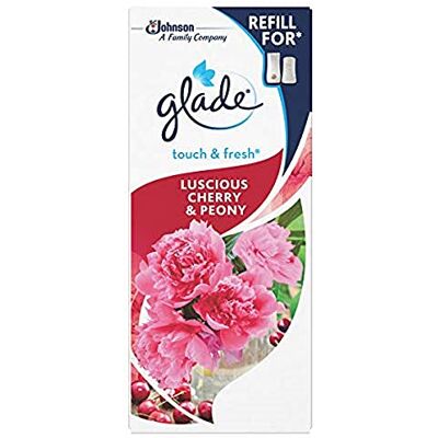 Glade Touch & Fresh Lot de 12 recharges de désodorisant pour salle de bain et maison, cerise et pivoine, 12 x 10 ml Glade Touch & Fresh Lot de 12 recharges de désodorisant pour salle de bain et maison, cerise et pivoine, 12 x 10 ml