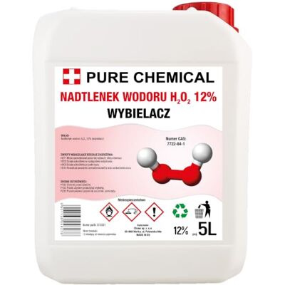 Pure CHOSA Eau Oxygénée 40 Volumes Peroxyde d'Hydrogène 12% 5L Bidon Eau Oxygénée 40 Volumes Peroxyde d'Hydrogène 12% 5L Bidon, Idéal pour la cuisine et la salle de bain Pure CHOSA Eau Oxygénée 40 Volumes Peroxyde d'Hydrogène 12% 5L Bidon Eau Oxygénée 40 Volumes Peroxyde d'Hydrogène 12% 5L Bidon, Idéal pour la cuisine et la salle de bain