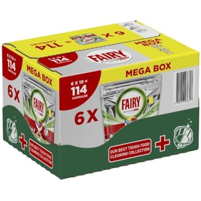 Fairy Platinum Plus All in One Comprimés Lave-Vaisselle Citron, 114 comprimés, Meilleur nettoyage, pour un nettoyage brillant, donne brillance et formation de calcaire Fairy Platinum Plus All in One Comprimés Lave-Vaisselle Citron, 114 comprimés, Meilleur nettoyage, pour un nettoyage brillant, donne brillance et formation de calcaire