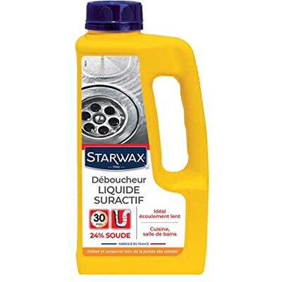 STARWAX Déboucheur Liquide pour Canalisations 1L Idéal pour les Canalisations Partiellement Bouchées Débouchage Rapide Elimine les Mauvaises Odeurs STARWAX Déboucheur Liquide pour Canalisations 1L Idéal pour les Canalisations Partiellement Bouchées Débouchage Rapide Elimine les Mauvaises Odeurs