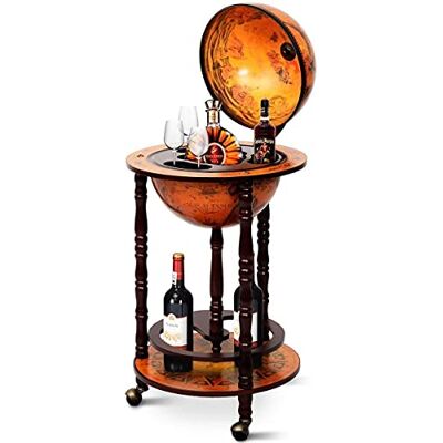 COSTWAY Globe terrestre, bois massif, marron, environ 45 x 45 x 88 cm (L x l x H) COSTWAY Globe terrestre, bois massif, marron, environ 45 x 45 x 88 cm (L x l x H)