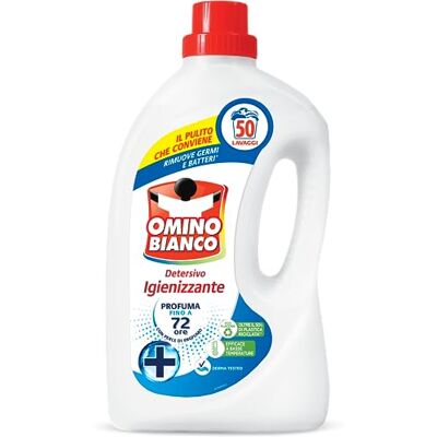 Omino Bianco Lessive Laveuse Désinfectant Liquide, 50 Lavages, Hygiénise les Vêtements et Supprime les Germes et les Bactéries, 2000 ml Omino Bianco Lessive Laveuse Désinfectant Liquide, 50 Lavages, Hygiénise les Vêtements et Supprime les Germes et les Bactéries, 2000 ml