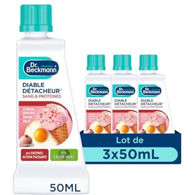 Dr. Beckmann Liquide Set de 3 Diable Détacheur Sang & Protéines Non parfumé 50 ml 3 Unités Dr. Beckmann Liquide Set de 3 Diable Détacheur Sang & Protéines Non parfumé 50 ml 3 Unités