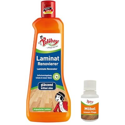 Poliboy Rénovateur pour stratifié Traitement de sol avec effet protecteur et brillant pour scellage stratifié 1 x 500 ml Avec échantillon de produit Fabriqué en Allemagne Poliboy Rénovateur pour stratifié Traitement de sol avec effet protecteur et brillant pour scellage stratifié 1 x 500 ml Avec échantillon de produit Fabriqué en Allemagne
