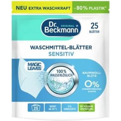 Dr. Beckmann Lessive en feuilles Sensitiv Fleur de coton ; 25 feuilles Dr. Beckmann Lessive en feuilles Sensitiv Fleur de coton ; 25 feuilles