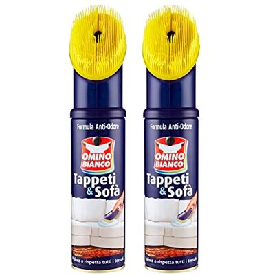 Omino Bianco Gel – Produit spécifique pour tapis et canapés, nettoyant et nettoyant pour tissus avec formule anti-odeur, 2 pièces de 300 ml Omino Bianco Gel – Produit spécifique pour tapis et canapés, nettoyant et nettoyant pour tissus avec formule anti-odeur, 2 pièces de 300 ml