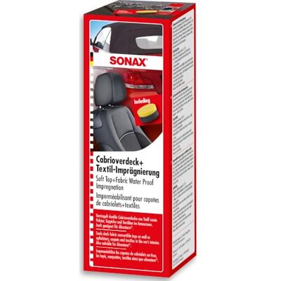 SONAX Imperméabilisant capotes cabriolets+textiles (250 ml) protège et imprègne tissus tapis et alcantara avec effet anti-salissures Réf: 03101410 SONAX Imperméabilisant capotes cabriolets+textiles (250 ml) protège et imprègne tissus tapis et alcantara avec effet anti-salissures Réf: 03101410