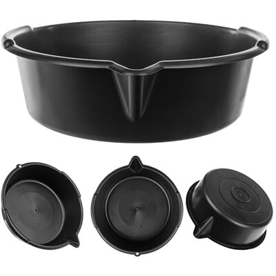 KADAX Bac de récupération d'huile avec bec verseur de 8 l, bac de vidange d'huile Ø 39 cm, bac multi-usages, en plastique, bac de nettoyage pour changement d'huile avec poignées de transport, noir KADAX Bac de récupération d'huile avec bec verseur de 8 l, bac de vidange d'huile Ø 39 cm, bac multi-usages, en plastique, bac de nettoyage pour changement d'huile avec poignées de transport, noir