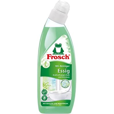 FROSCH Vinaigre Nettoyant WC liquide élimine le calcaire et l'urine pour un nettoyage puissant avec du vinaigre et de la farine ponce, 750 ml FROSCH Vinaigre Nettoyant WC liquide élimine le calcaire et l'urine pour un nettoyage puissant avec du vinaigre et de la farine ponce, 750 ml