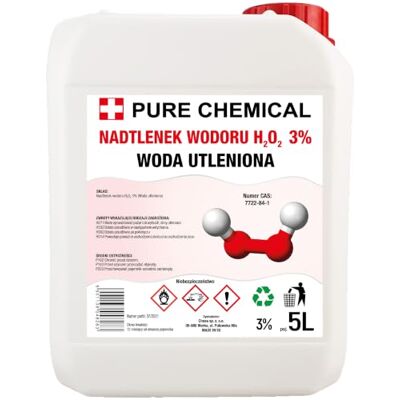 Pure CHOSA Peroxyde d'Hydrogène 3% Eau Oxygénée 10 Volumes 5L Bidon Peroxyde d'Hydrogène 3% Eau Oxygénée 10 Volumes 5L Bidon, Efficace pour nettoyer et éclaircir Pure CHOSA Peroxyde d'Hydrogène 3% Eau Oxygénée 10 Volumes 5L Bidon Peroxyde d'Hydrogène 3% Eau Oxygénée 10 Volumes 5L Bidon, Efficace pour nettoyer et éclaircir