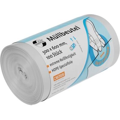 Deiss UNIVERSAL 49902 Sacs poubelle universel, 500 mm x 600 mm 30 l, transparent (Lot de 100) Deiss UNIVERSAL 49902 Sacs poubelle universel, 500 mm x 600 mm 30 l, transparent (Lot de 100)