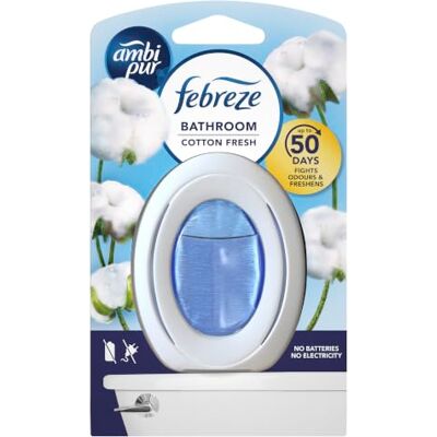 Febreze Lot de 5 désodorisants pour salle de bain, anti-odeurs, coton frais, désodorisant et éliminateur d'odeurs Febreze Lot de 5 désodorisants pour salle de bain, anti-odeurs, coton frais, désodorisant et éliminateur d'odeurs