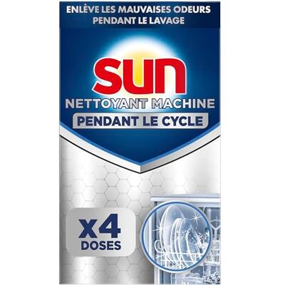Sun Nettoyant Lave-Vaisselle, Pendant le Cycle, 4 Doses Nettoyage maison efficace, élimine les graisses incrustées et les mauvaises odeurs pendant le cycle de lavage habituel Sun Nettoyant Lave-Vaisselle, Pendant le Cycle, 4 Doses Nettoyage maison efficace, élimine les graisses incrustées et les mauvaises odeurs pendant le cycle de lavage habituel