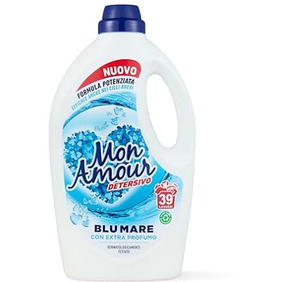 Felce Azzurra MON AMOUR Lessive Liquide Bleu Mer Extra Parfum Formule Améliorée pour Cycles Courts et à Froid, Lessives à lessive et linge frais à long blanc et coloré, 1 x 1560 ml 39 lavages Felce Azzurra MON AMOUR Lessive Liquide Bleu Mer Extra Parfum Formule Améliorée pour Cycles Courts et à Froid, Lessives à lessive et linge frais à long blanc et coloré, 1 x 1560 ml 39 lavages