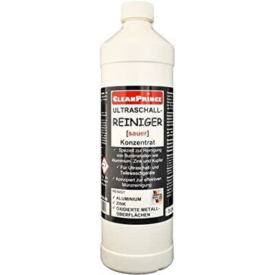 CleanPrince Nettoyeur à ultrasons 1 litre acide Nettoyant à ultrasons concentré pour métaux non ferreux aluminium zinc cuivre nettoyage pièces à ultrasons surfaces métalliques oxydées CleanPrince Nettoyeur à ultrasons 1 litre acide Nettoyant à ultrasons concentré pour métaux non ferreux aluminium zinc cuivre nettoyage pièces à ultrasons surfaces métalliques oxydées