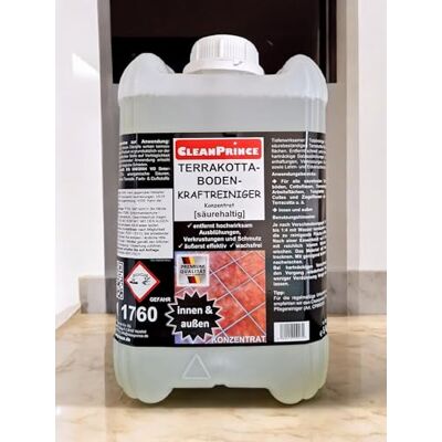 CleanPrince Nettoyant puissant concentré acide pour sol en terre cuite 5 l Pour l'intérieur et l'extérieur Cotto Terre cuite CleanPrince Nettoyant puissant concentré acide pour sol en terre cuite 5 l Pour l'intérieur et l'extérieur Cotto Terre cuite