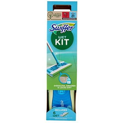 Swiffer Balai Attrape-Poussière, Kit De Démarrage, Lingettes Sèches Et Humides Pour Le Parquet Inclut : 1 Balai, 6 Lingettes Humides Swiffer Balai Attrape-Poussière, Kit De Démarrage, Lingettes Sèches Et Humides Pour Le Parquet Inclut : 1 Balai, 6 Lingettes Humides