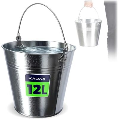 KADAX Seau en zinc robuste avec poignée ergonomique Seau à cendres avec fond renforcé Seau à charbon avec parois massives Seau en tôle pour pierres, parterres, cendres, aliments (12 l) KADAX Seau en zinc robuste avec poignée ergonomique Seau à cendres avec fond renforcé Seau à charbon avec parois massives Seau en tôle pour pierres, parterres, cendres, aliments (12 l)