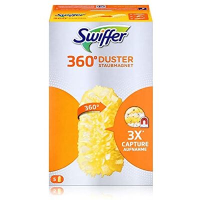 Swiffer Duster Plumeau Nettoyage 3D 360, Attrape Et Retient La Poussière, Recharges, 5 Unités Swiffer Duster Plumeau Nettoyage 3D 360, Attrape Et Retient La Poussière, Recharges, 5 Unités