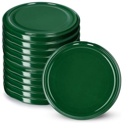 KADAX To89 Lot de 10 couvercles à visser de rechange, en métal, diamètre : 89 mm, compatibles avec les bocaux de 1700 ml, avec 6 dents d'encliquetage, verts KADAX To89 Lot de 10 couvercles à visser de rechange, en métal, diamètre : 89 mm, compatibles avec les bocaux de 1700 ml, avec 6 dents d'encliquetage, verts