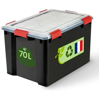Iris Ohyama WSB-70 Boîtes de rangement hermétiques en plastique avec couvercle 70 l Rouge transparent Fermeture hermétique Fermeture à pression robuste Empilable Protection anti-poussière Sans BPA Iris Ohyama WSB-70 Boîtes de rangement hermétiques en plastique avec couvercle 70 l Rouge transparent Fermeture hermétique Fermeture à pression robuste Empilable Protection anti-poussière Sans BPA
