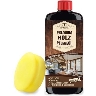 URBAN FOREST Vernis pour meubles en bois foncé pour entretien + éponge L'huile pour bois protège et nourrit comme soin du bois et du bois Huile de meubles de qualité supérieure comme entretien des meubles pour URBAN FOREST Vernis pour meubles en bois foncé pour entretien + éponge L'huile pour bois protège et nourrit comme soin du bois et du bois Huile de meubles de qualité supérieure comme entretien des meubles pour