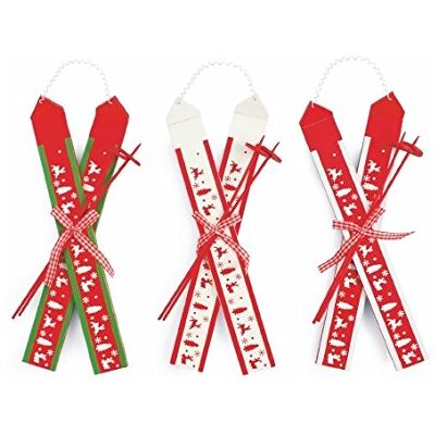 Tivoli Noel Cintres Ski, Bois, Rouge/Blanc, 31,5 x 169 x 10 cm, 12 unités Tivoli Noel Cintres Ski, Bois, Rouge/Blanc, 31,5 x 169 x 10 cm, 12 unités