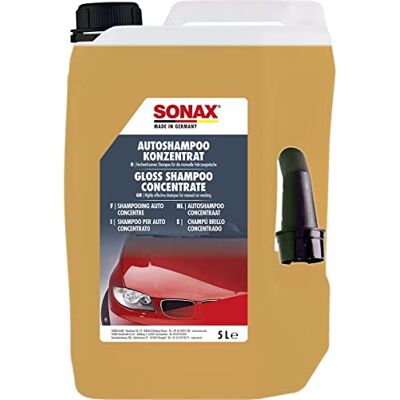 SONAX Shampoing auto concentré (5 litres) nettoie efficacement toutes les surfaces élimine salissures et insectes sans attaquer les matériaux Réf: 03145000 SONAX Shampoing auto concentré (5 litres) nettoie efficacement toutes les surfaces élimine salissures et insectes sans attaquer les matériaux Réf: 03145000