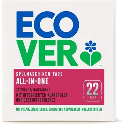 Ecover All-in-One One Lave-vaisselle Tablettes citron, 440 g Ecover All-in-One One Lave-vaisselle Tablettes citron, 440 g