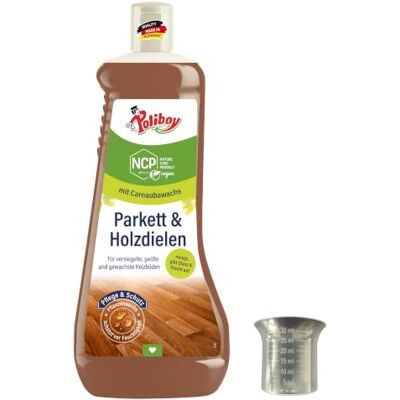 Poliboy Nettoyant pour parquets et planches en bois Nettoyant pour sols en bois véritable Nettoyant pour parquets avec cire végétale pour l'entretien des sols 1 x 1 l Avec gobelet doseur Poliboy Nettoyant pour parquets et planches en bois Nettoyant pour sols en bois véritable Nettoyant pour parquets avec cire végétale pour l'entretien des sols 1 x 1 l Avec gobelet doseur