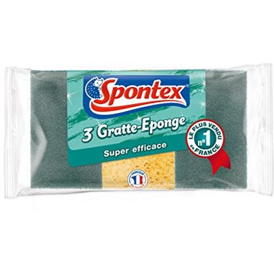 Spontex Gratte-Eponge Super efficace Lot de 3 packs de 3 éponges Spontex Gratte-Eponge Super efficace Lot de 3 packs de 3 éponges