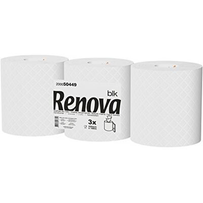 Renova Bobines seamanos BLK 3 bobines de 180 m Papier blanc 2 couches Renova Bobines seamanos BLK 3 bobines de 180 m Papier blanc 2 couches