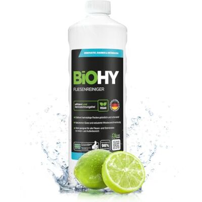 BIOHY Nettoyant pour carrelage (bouteille de 1 litre) Nettoyant bio pour carrelage mural et sol de toutes sortes Détartrant intensif Nettoyage sans traces pour salon, cuisine et salle de bain Intérieur et extérieur BIOHY Nettoyant pour carrelage (bouteille de 1 litre) Nettoyant bio pour carrelage mural et sol de toutes sortes Détartrant intensif Nettoyage sans traces pour salon, cuisine et salle de bain Intérieur et extérieur