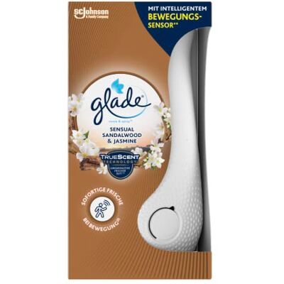 Glade (Brise) Sense & Spray, parfum d'ambiance avec capteur de mouvement, support et 1 recharge, Sensual Sandalwood & Jasmine, 18 ml Glade (Brise) Sense & Spray, parfum d'ambiance avec capteur de mouvement, support et 1 recharge, Sensual Sandalwood & Jasmine, 18 ml